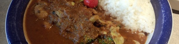 エビ + 野菜カレー (ルー大盛り, 辛さ 60 倍)